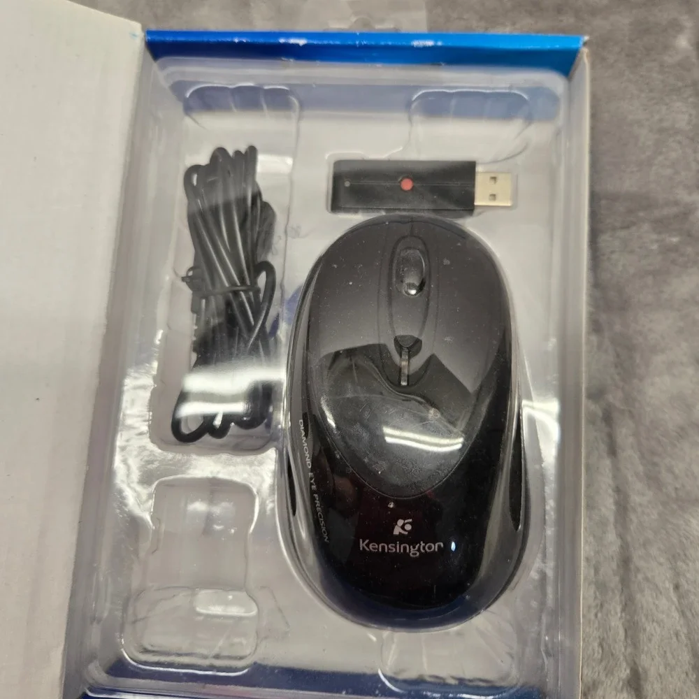 Kensington Ci60 Optical Wireless Mouse Black 5-Button DiamondEye K72258US
